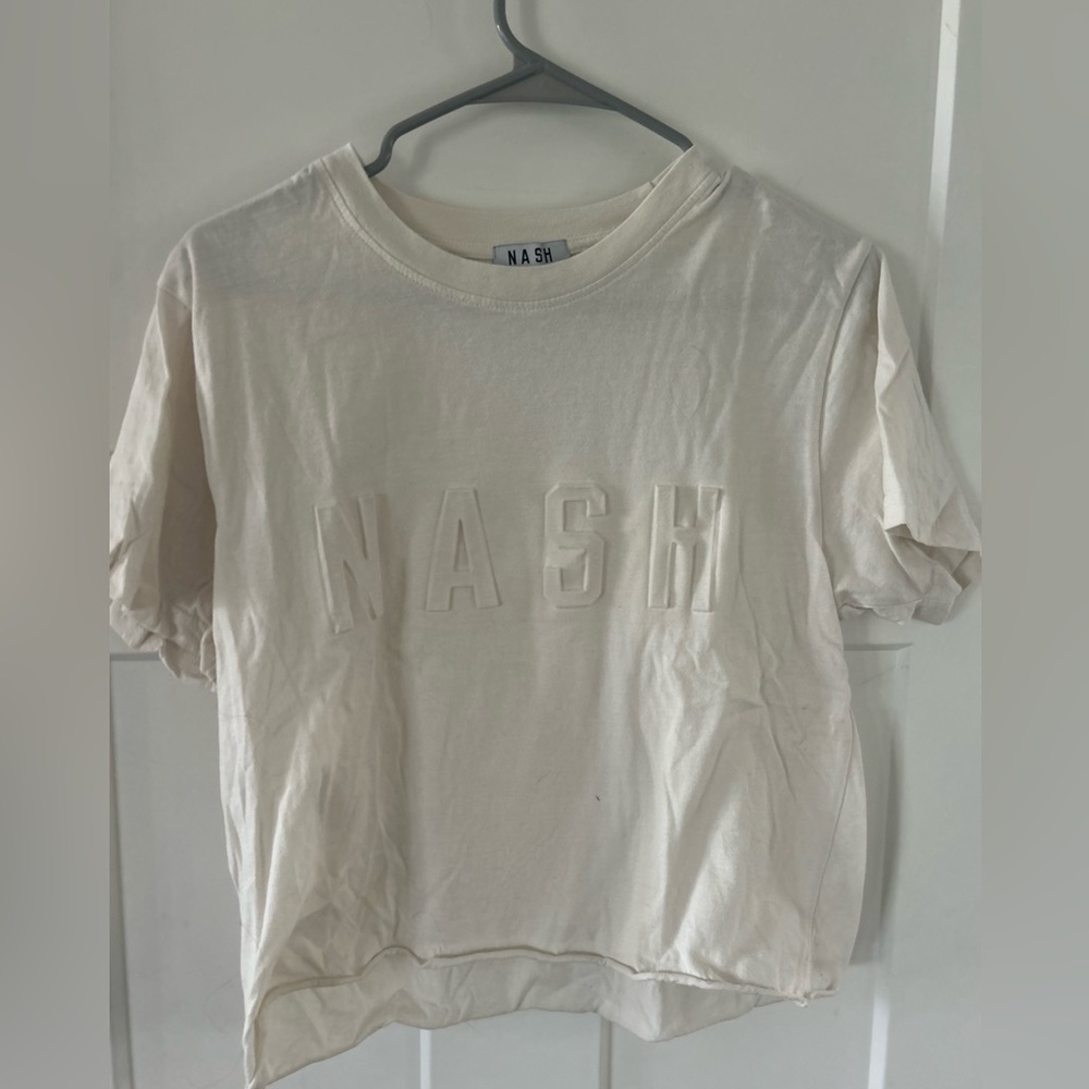 Cream NASH cropped graphic t-Shirt - size Medium